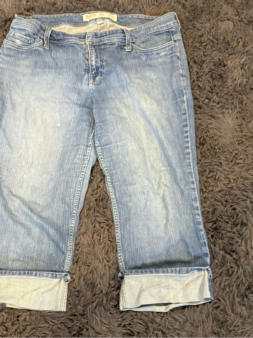 Mossimo Supply Co. Light Wash Cropped Cuffed Jeans
